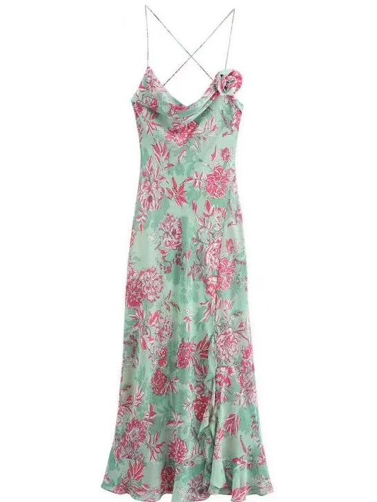 Zara Dresses & Skirts - ZARA FLORAL PRINT SLIP DRESS - MULTICOLORED SIZE M